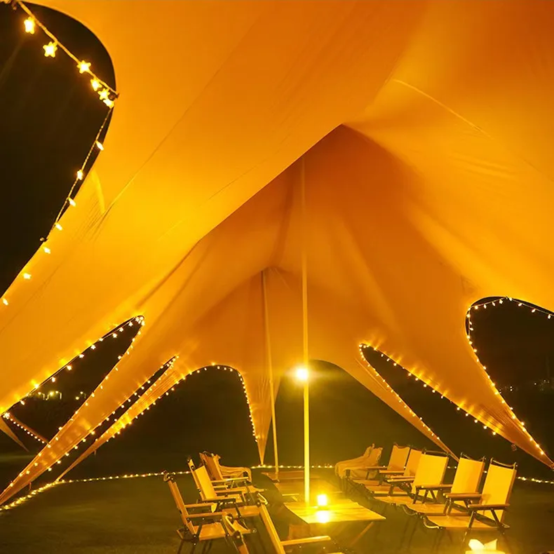 Stjerneformet partytelt